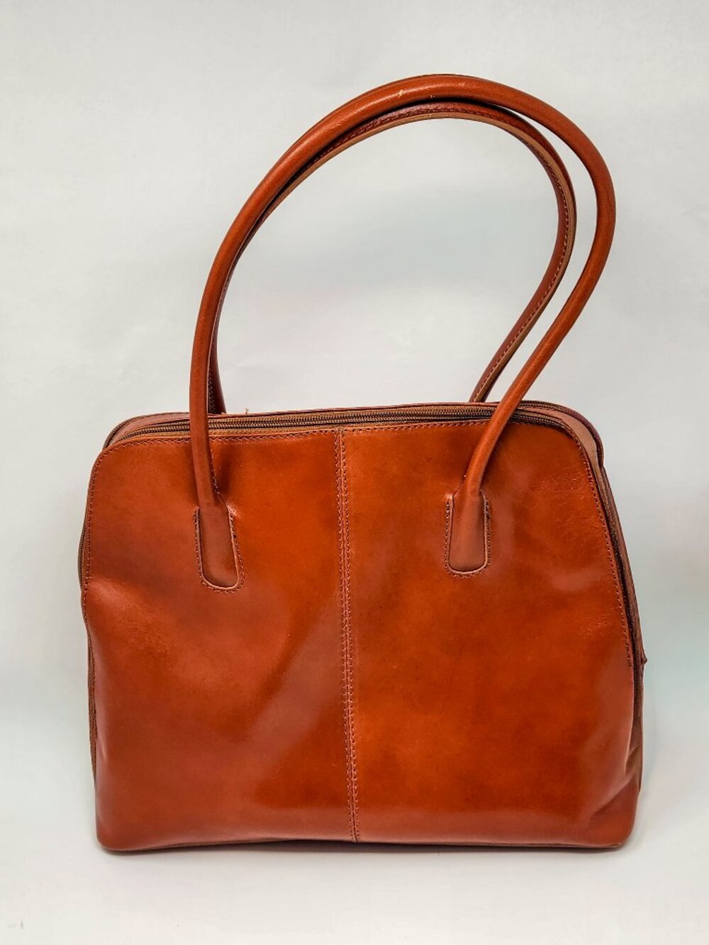 New Florence Leather Market cognac soft Italian leather handbag